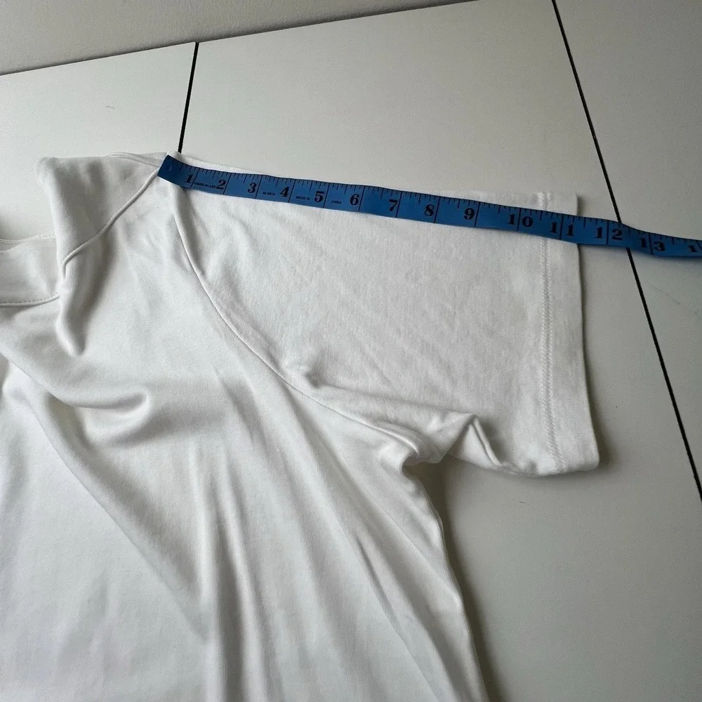 J Jill Women's Shirt Top White Boat Neck Short Sleeve Perfect Pima Women's 2X